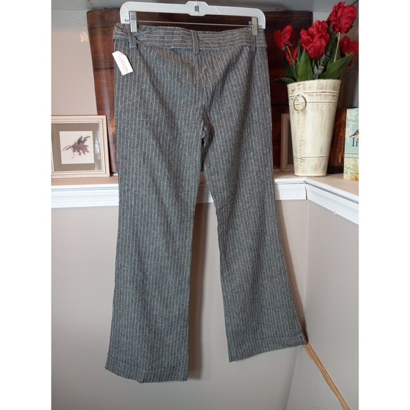 Spring Street Womens Linen Blend  Grey/white Striped‎ Dress Pants Size 11 - Picture 8 of 13